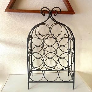 Black Cast Iron 11 Bottle Wine Rack